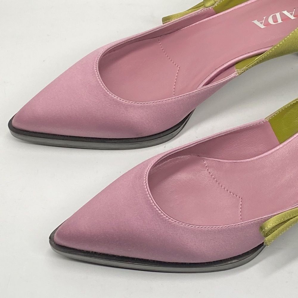 Prada Raso 50MM Colorblock Kitten Pumps size 38.5 - Picture 6 of 12